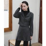 ダークグレー | スタイリッシュなジャケットミニスカートセットアップ | by muni:r