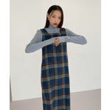 チェック柄スクエアネックビスチェワンピース | by muni:r | 詳細画像10