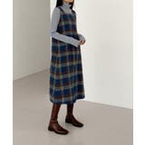 チェック柄スクエアネックビスチェワンピース | by muni:r | 詳細画像11