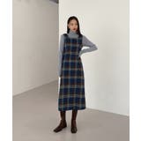 チェック柄スクエアネックビスチェワンピース | by muni:r | 詳細画像13