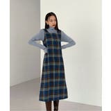 チェック柄スクエアネックビスチェワンピース | by muni:r | 詳細画像9