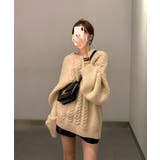 ルーズフィットワッフルラウンドネックニット | by muni:r | 詳細画像2