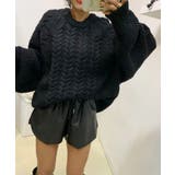 ルーズフィットワッフルラウンドネックニット | by muni:r | 詳細画像9