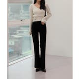 Vネックラップリブカーディガン | by muni:r | 詳細画像1