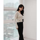 Vネックラップリブカーディガン | by muni:r | 詳細画像2