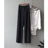 ブラック | ピンタックポケットポイントワイドスラックス | by muni:r