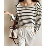 ベーシックスクエアボーダーTシャツ | by muni:r | 詳細画像1