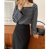 ベーシックスクエアボーダーTシャツ | by muni:r | 詳細画像10