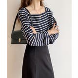 ベーシックスクエアボーダーTシャツ | by muni:r | 詳細画像12