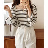 ベーシックスクエアボーダーTシャツ | by muni:r | 詳細画像3