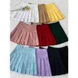 ホワイト | 10 COLOR 裏地付きテニススカート | by muni:r