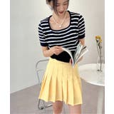 ボーダースクエアクロップド半袖ニット | by muni:r | 詳細画像14