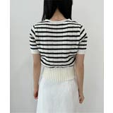 ボーダースクエアクロップド半袖ニット | by muni:r | 詳細画像15