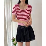 ボーダースクエアクロップド半袖ニット | by muni:r | 詳細画像34