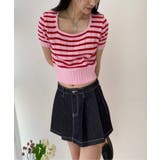 ボーダースクエアクロップド半袖ニット | by muni:r | 詳細画像39