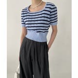 ボーダースクエアクロップド半袖ニット | by muni:r | 詳細画像42