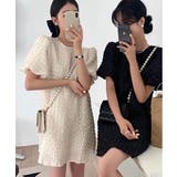 ブラック | フェミニンエンボスバルーンワンピース | by muni:r