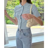 ブルー | サマーカラークロップドブラウス | by muni:r