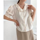 ベージュ | フリルスリットブラウス | by muni:r