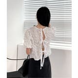 バックリボンポイントエンボスブラウス | by muni:r | 詳細画像10 