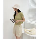 クロップシャーリングストラップニット | by muni:r | 詳細画像31 