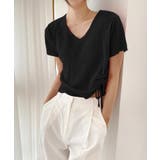 ブラック | クロップシャーリングストラップニット | by muni:r