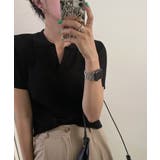 Vネックカラーリブニット | by muni:r | 詳細画像17