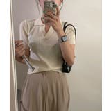 Vネックカラーリブニット | by muni:r | 詳細画像21