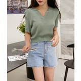 Vネックカラーリブニット | by muni:r | 詳細画像23