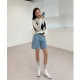 アーガイルチェッククロップニット | by muni:r | 詳細画像1 