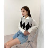 アーガイルチェッククロップニット | by muni:r | 詳細画像11 