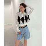 アーガイルチェッククロップニット | by muni:r | 詳細画像6 