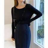 ブラック | アンバランス斜線ニットカーディガン | by muni:r