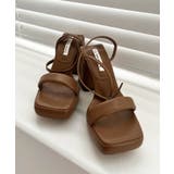 ベージュ | ビビッドユニークストラップサンダル | by muni:r