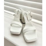 ホワイト | ビビッドユニークストラップサンダル | by muni:r