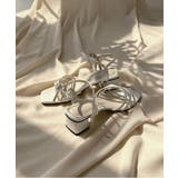 スクエアヒール クロスストラップ サンダル | by muni:r | 詳細画像4 