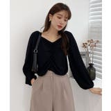 ブラック | ミニボタンシャーリングブラウス | by muni:r