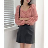 ピンク | ミニボタンシャーリングブラウス | by muni:r