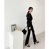 パフショルダースクエアネッククロップドブラウス | by muni:r | 詳細画像24