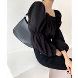 パフショルダースクエアネッククロップドブラウス | by muni:r | 詳細画像27