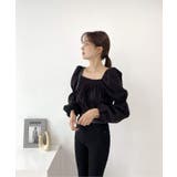 パフショルダースクエアネッククロップドブラウス | by muni:r | 詳細画像31
