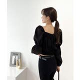 パフショルダースクエアネッククロップドブラウス | by muni:r | 詳細画像33