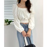 パフショルダースクエアネッククロップドブラウス | by muni:r | 詳細画像4