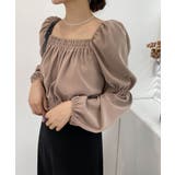 パフショルダースクエアネッククロップドブラウス | by muni:r | 詳細画像44