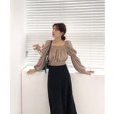 パフショルダースクエアネッククロップドブラウス | by muni:r | 詳細画像46