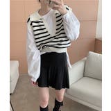 オープンネックボーダーニットベスト | by muni:r | 詳細画像11 