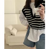 オープンネックボーダーニットベスト | by muni:r | 詳細画像13 