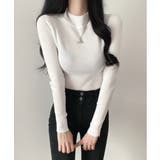 ハーフタートルネックリブ長袖ニット | by muni:r | 詳細画像1