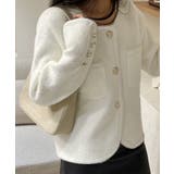 ノカラーブックルツイードボタンジャケット | by muni:r | 詳細画像8 