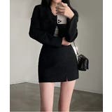 ノーカラーツイードジャケット+スリットツイードスカート | by muni:r | 詳細画像14 